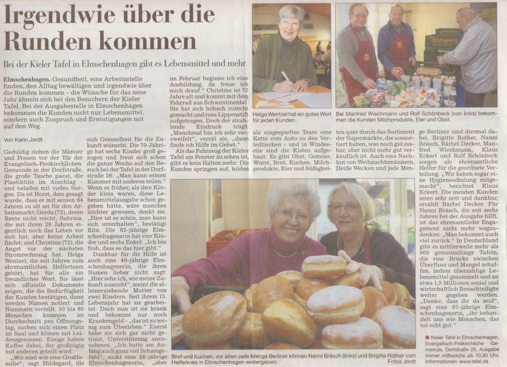 Irgendwie über die Runden kommen | Tafel Kiel e.V. | Essen, wo es ...